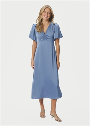 Illana heavy sateen kjole Smoke Blue Neo Noir 